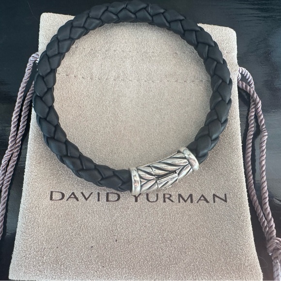 David Yurman Black and Silver Braided Bracelet - Picture 1 of 8
